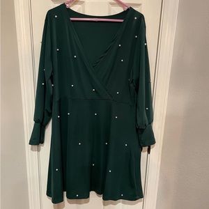 SHEIN Green pearl dress